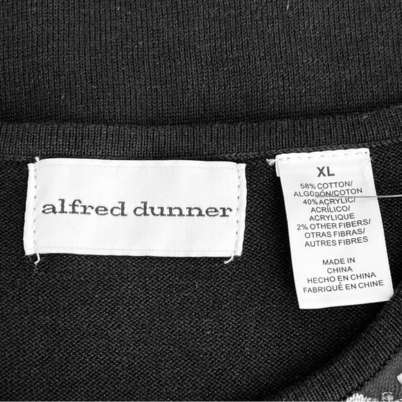 Alfred Dunner Knit Sweater Embellished Neckline Colorblock 3/4 Sleeve Crewneck - Picture 10 of 11